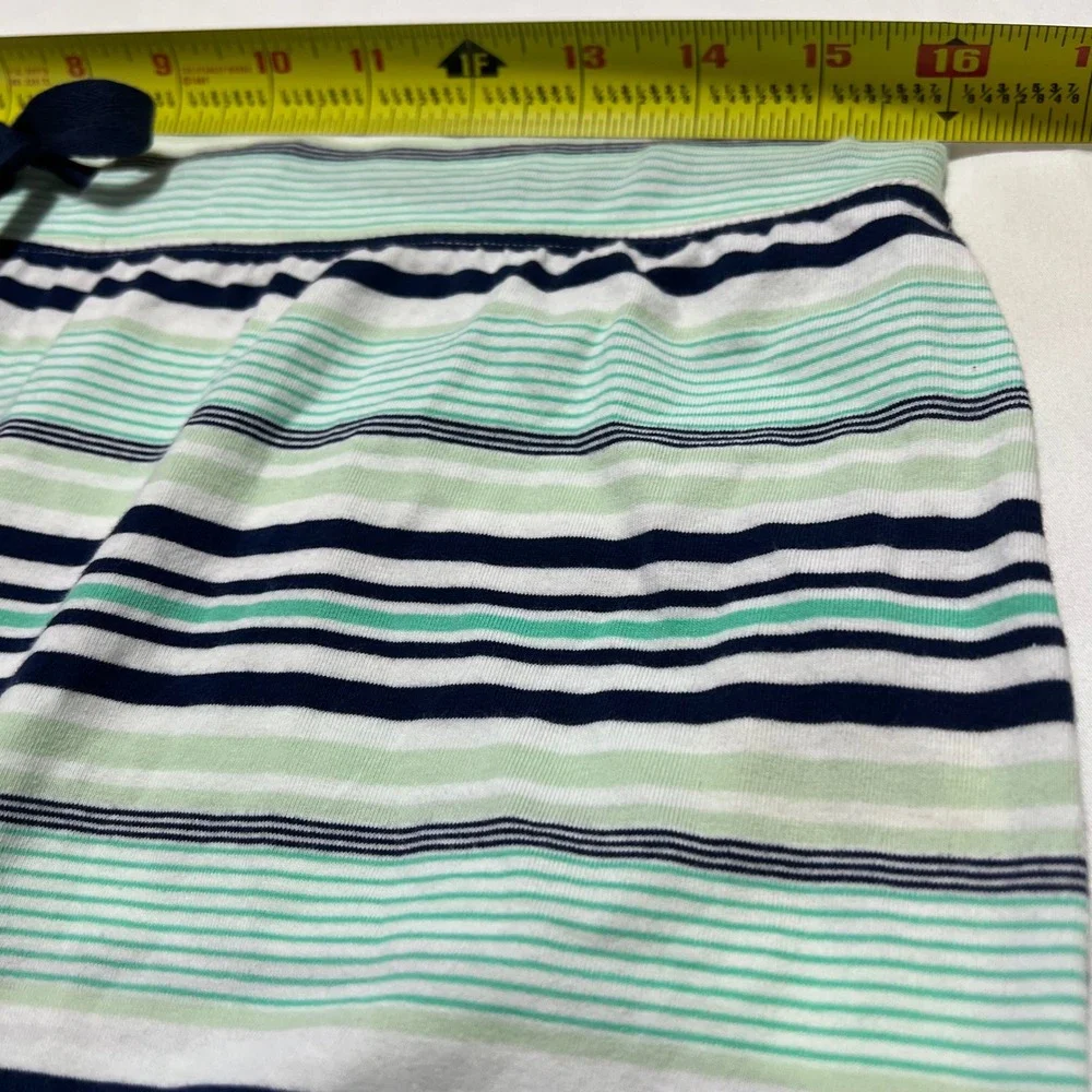 Jasmine & Ginger Womens Pajama Pants‎ Medium Green Navy Striped Cotton S62PJ300